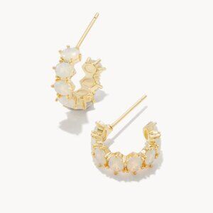 GIVEAWAY - Kendra Scott - Cailin Gold Huggie Earrings White Iridescent Crystal
